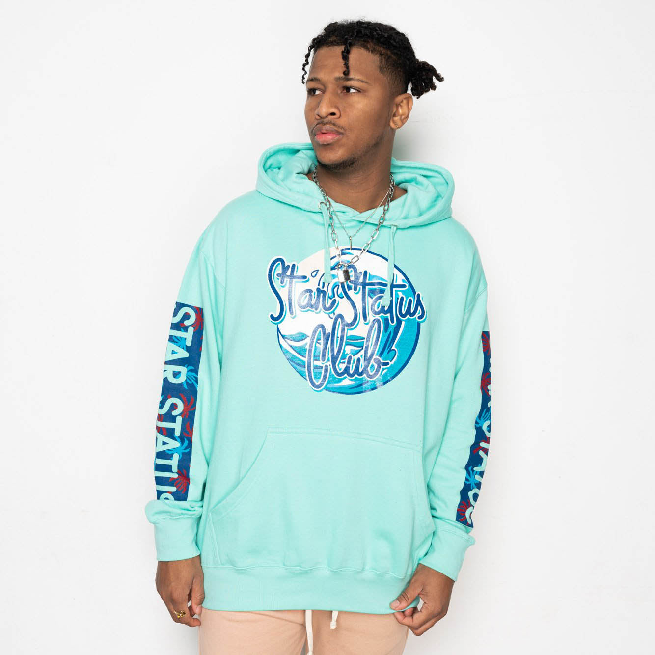 "IT'S A NEW WAVE" HOODIE (SEA FOAM)