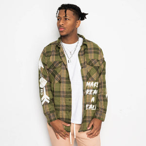 "PARIS DREAM" FLANNEL (OLIVE)