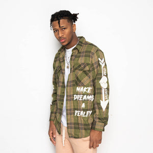 "PARIS DREAM" FLANNEL (OLIVE)